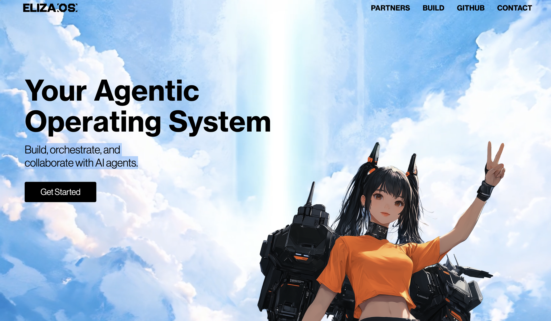 Screenshot 1 of elizaOS showing the application interface