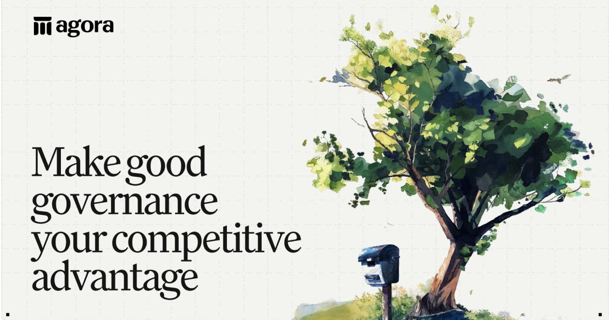 Agora application banner showing the main interface